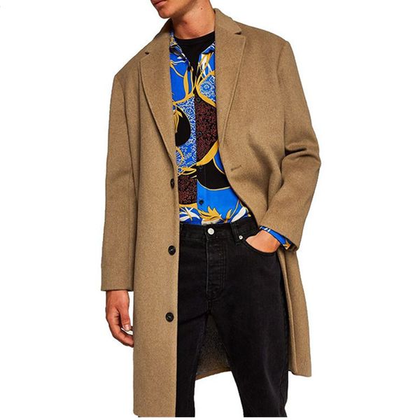 

selling product in 2019 europe autumn clothing england men's woolen coat large size fashion men's coat korean clothing 1320, Black