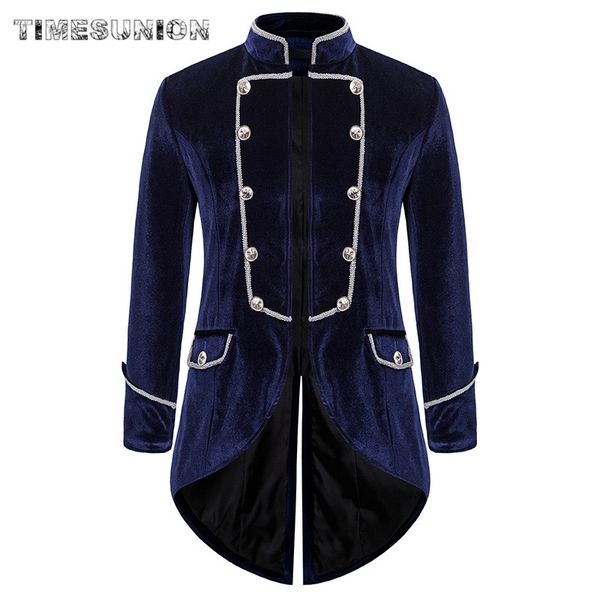

steampunk tailcoat men medieval vintage mens blazer jacket halloween cosplay costume victorian punk style swallowtail blazer men, White;black