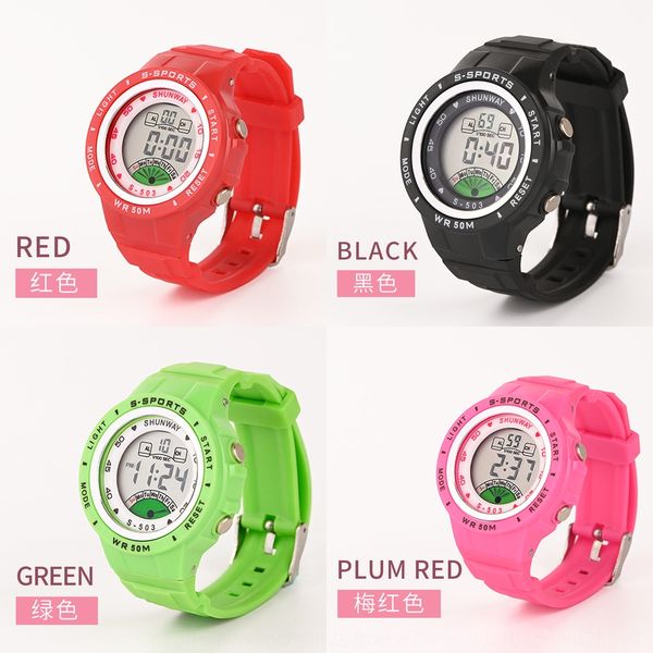 

waterproof sports luminous electron electron multifunctional electronic watch children's electronic watch leisure luminous mode, Blue