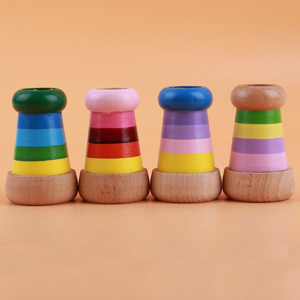 

rainbow wooden toys cute magical mini kaleidoscope bee eye effect polygon prism children toy