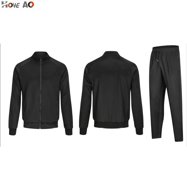

howe ao new white men's outdoor outfits running fishing camping clothes sports coat man casual jacket outwear+pant, Black;red