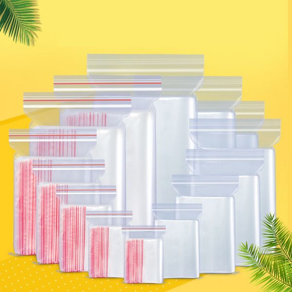 

100pcs plastic grip seal clear polythene poly bags resealable all sizes bags