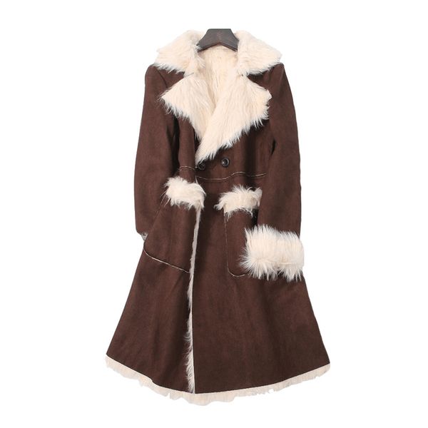 

women fur jacket brown fur coat warm overcoat fashion auutmn winter jackets windbreakers outerwear plus size m  xl xxl, Black;brown