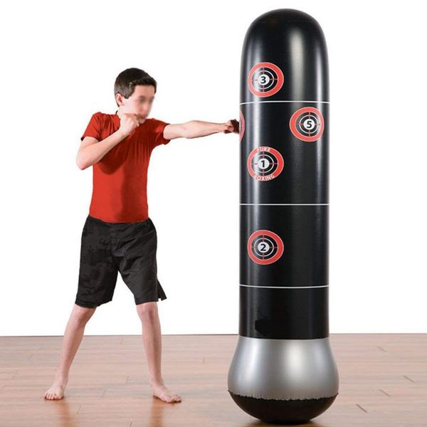 

63 inches boxing punching bag inflatable stand tumbler training pressure relief bounce back sandbag with air pump