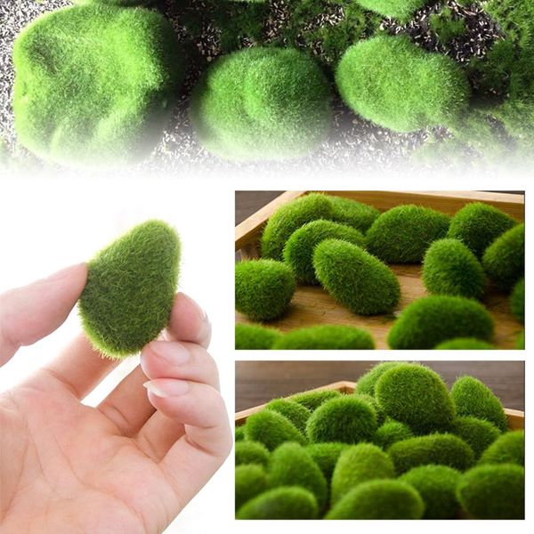 

artificial green moss ball fake stone simulation plant diy decorative window display l home office plant wall decoration