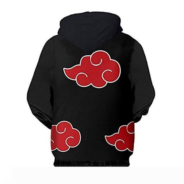 

mens anime naruto 3d print designer hoodie autumn hooded spring casual sweatshirt, Black