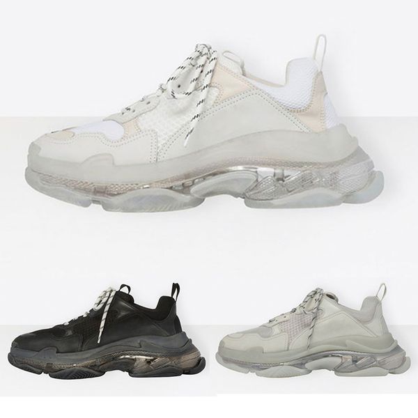

Brand luxury triple neaker cry tal tran parent white air hoe men women fa hion ca ual hoe peed trainer quality