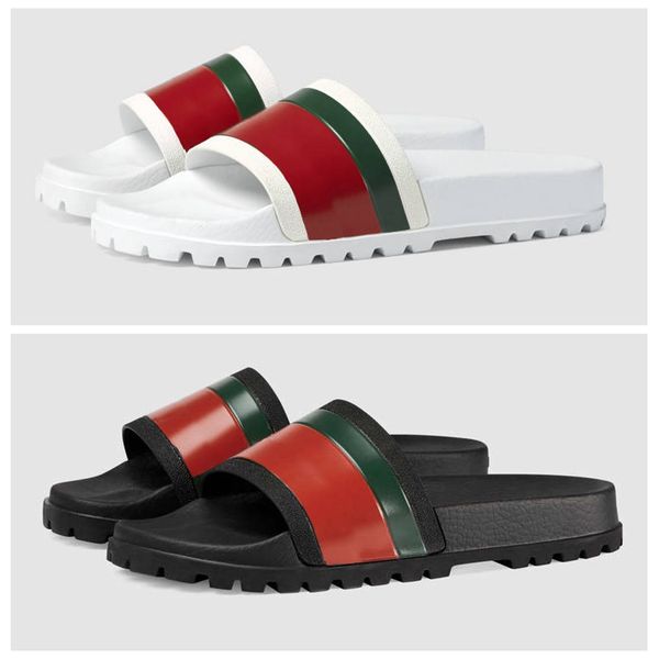 

Luxury de igner lipper men ummer black white rubber beach lide fa hion cuff andal indoor and outdoor hoe ize 38 45