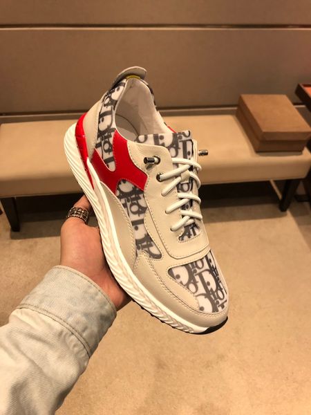 

2020 new fashion men's casual shoes luxury designer sneakers shoes leather pattern tgv, Black