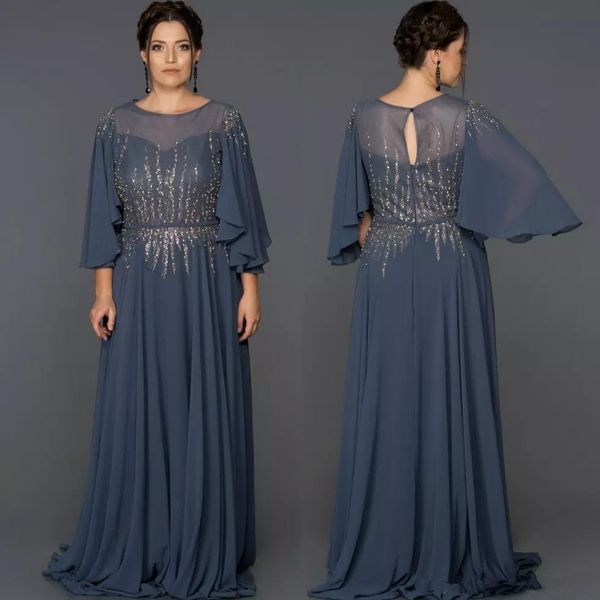 

beaded mother of the bride dresses sheer bateau neck plus size sequined half sleeves wedding guest dress floor length evening gowns, Black;red