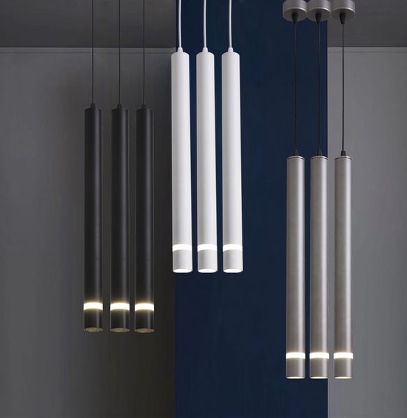 

modern led pendant lamp long tube light kitchen island dining room shop bar decoration cylinder pipe pendant light kitchen lamp