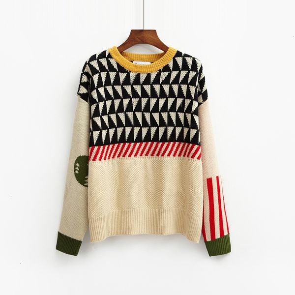 

designer sweater womens sweaters 2019 harajuku korean new kawaii women sweater christmas sweet geometric knitted sweaters and pullovers, White;black