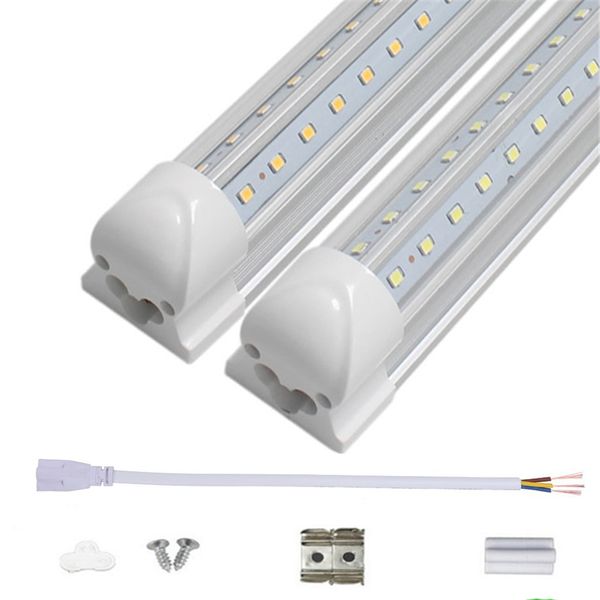 V-förmige 2ft 3ft Kühler Tür LED-Röhrchen T8 Integrierte LED-Röhrchen 18W 28W AC85-265V Transparent Abdeckung Doppelseiten LED Leuchten