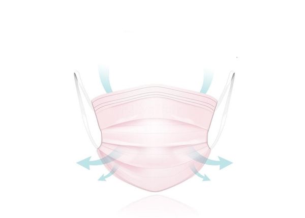 

ship pink face mask 3 layer safety masks anti dust breathable earloop mouth face mask air pollution protection aaa news