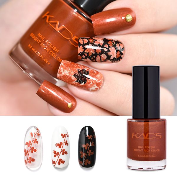 

kads 9.5ml two in one pearl light nail stamping polish for stamping template 11 shining colors nail polish art