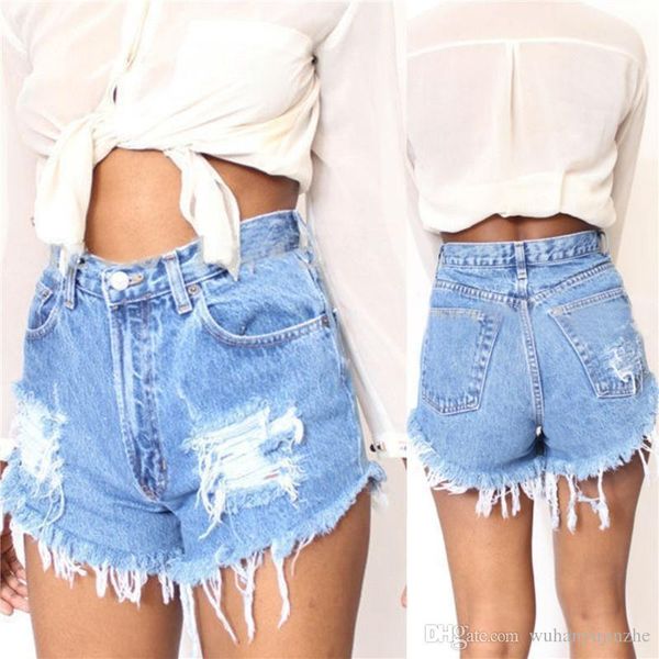 

women jeans summer high waisted denim shorts beach casual fashion mini denim shorts loose casual 2018 jc020, Blue