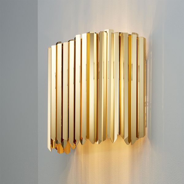 

square modern minimalist art stainless steel wall lamp living room restaurant design gold silver plated wall light luxury wall sconce