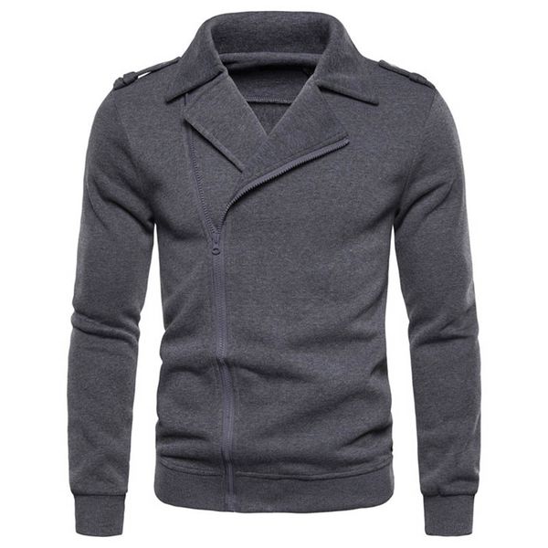 

yushu мужских фуфайки повседневного отворот solid color толстовки мужской уличная весна осень тонкий zipper hoodie толстовка, Black