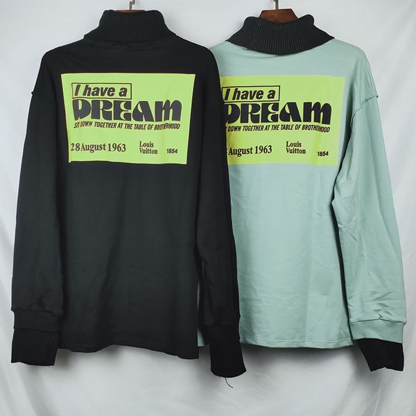 

мужские дизайнерские футболки welldone водолазка толстовка письмо we11done печать модный бренд свободные с длинным рукавом повседневная, White;black