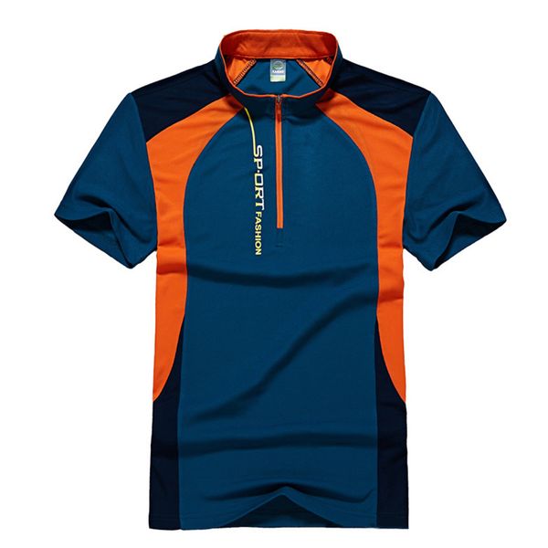 

summer sport shirt men fitness gym shirt men quick dry fit running high elastic outdoor sportswear t ropa deportiva, Black;blue