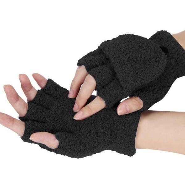 

mittens women fashion gloves 2016 girls women ladies hand wrist warmer winter glove fingerless gloves guanti invernali donna, Blue;gray