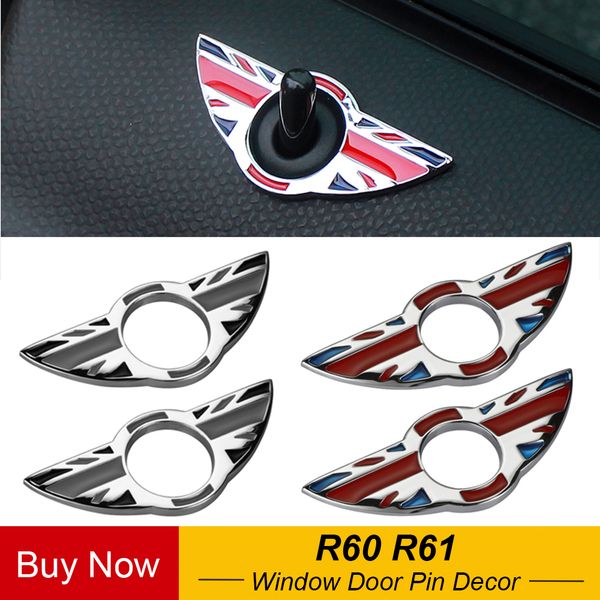 Car Interior Door Pin Lock Wing Emblem Badge Stickers For Mini Cooper S Countryman Paceman R60 R61 Car Key Battery Replacement Car Key Change From