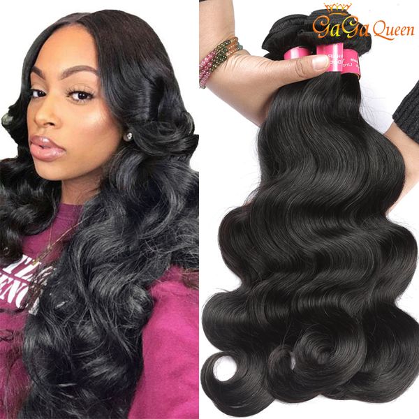 

gaga queen 9a peruvian virgin hair body wave peruvian brazilian indian malaysian hair 100% human hair weaves body wave 4 bundles, Black