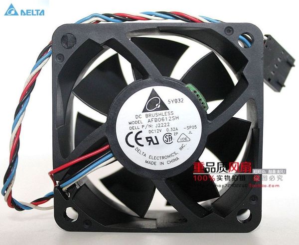 

original delta afb0612sh 6025 6cm 12v 0.32a four-wire pwm fan for dell servers