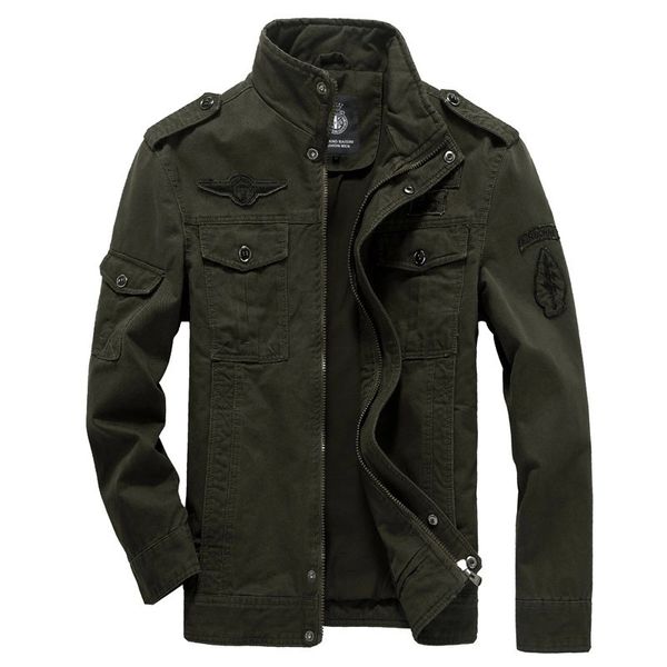 

tooling brigade wind autumn style collar pure cotton jacket wash with water badge slim fit army green black, Black;brown