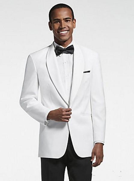 

new design groom tuxedos one button white shawl lapel groomsmen man suit mens wedding suits (jacket+pants+tie) 767, Black;gray