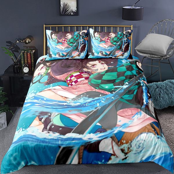 Yi Chu Xin Bedding Set Japanese Man Naruto Duvet Cover Set With