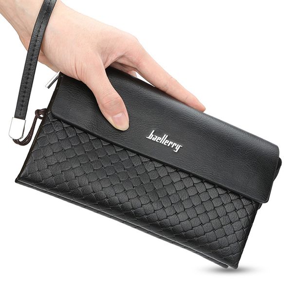 

men business handbag clutches male large purses casual envelope large capacity pu leather handy bag, Red;black