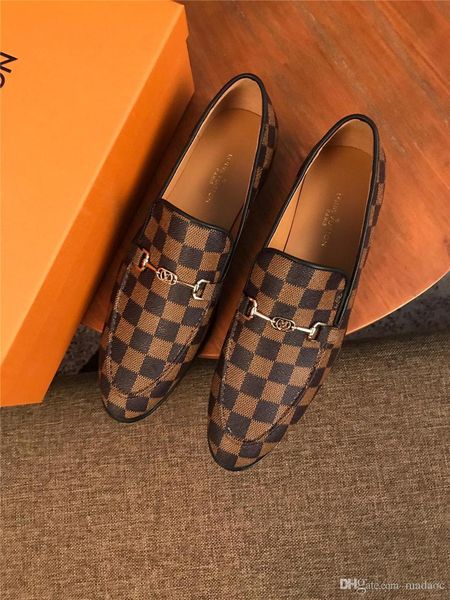 retro genuine leather plaid lace up shoes