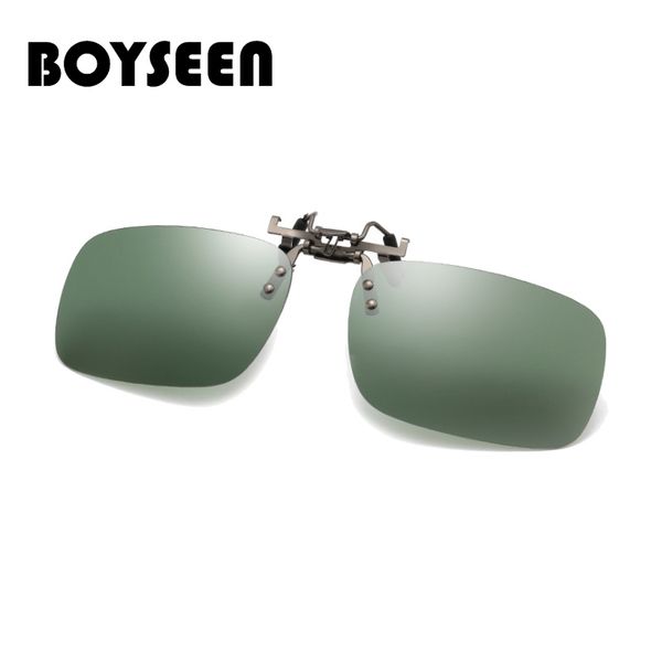 

boyseen polarized sunglasses driving clip on flip up mens coating myopia sun glasses uv400 903, White;black