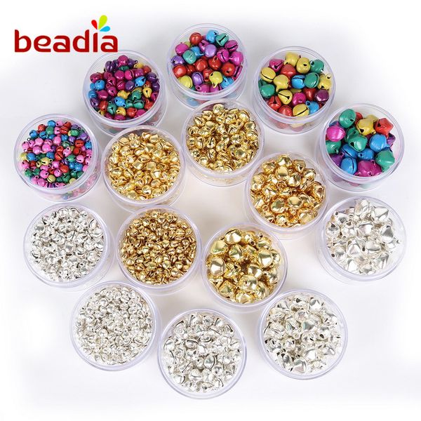 

new 150-900pcs gold silver color jingle bells iron loose beads small diy craft for festival party christmas tree hanging pendant