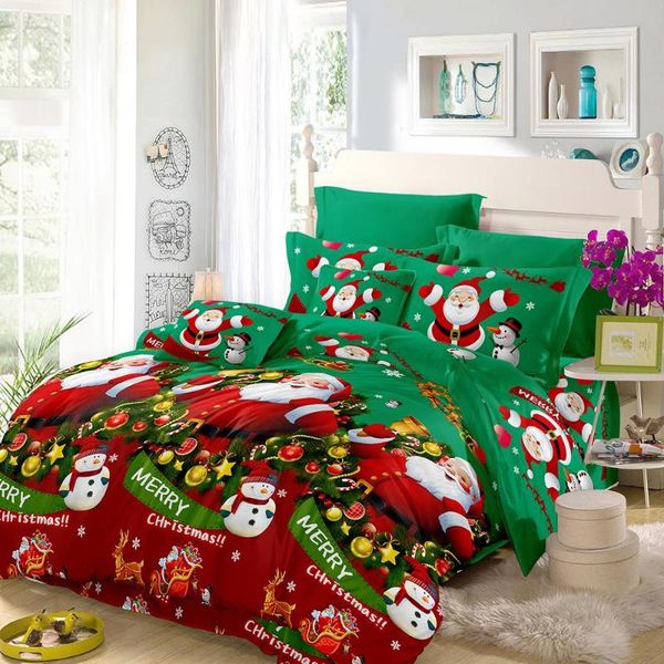 

3d bedding sets christmas gift santa claus christmas decorations for home bedclothes duvet quilt cover bed sheet 2 pillowcases