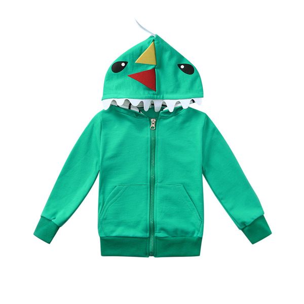 

toddler kids boys girl cartoon 3d dinosaur hooded jackets outerwear zipper coats thin clothings 40ly19, Blue;gray