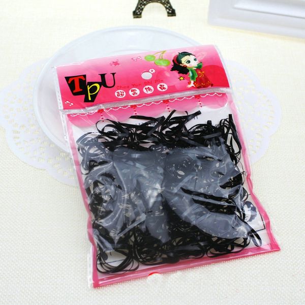 

2 yuan store children's hair headdress rubber band accessories bagged disposable rubber band color black hair ring accessories, Slivery;white