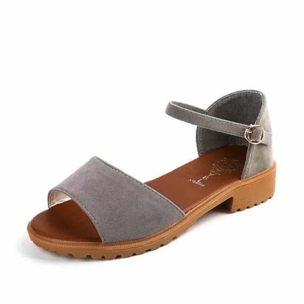 

new summer new style flat buckle thick heel sandals women sheepskin cashmere strap open toe bag root high heels shoe09 p64, Black