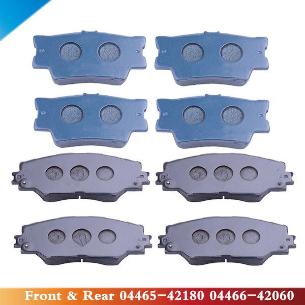 

capqx 2pcs front & rear brake pads 04465-42180 04466-42060 for mark x rav4 2005-2016