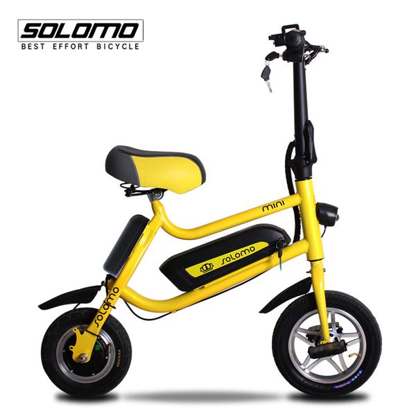 

2020 solomon lithium electric folding bicycle 12-inch 36v first choice for driving mini folding bike, Silver;blue