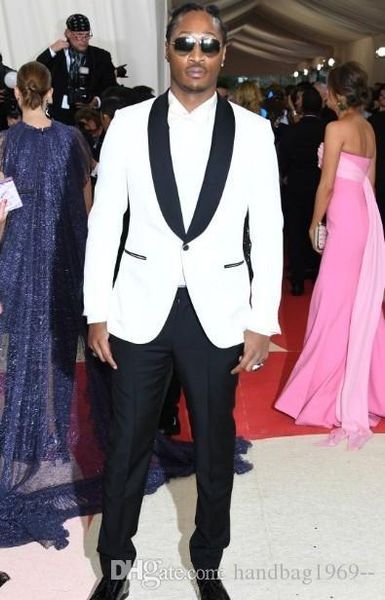 

new arrivals one button white groom tuxedos shawl lapel groomsmen man blazer mens wedding suits (jacket+pants+tie) d:366, Black;gray