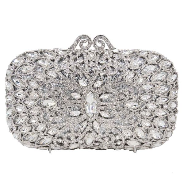 

luxury boutique dinner bags women wedding banquet purse female feast clutch bags silver evening sc914