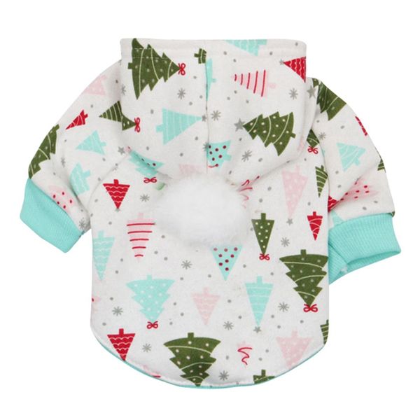 

cute pet dog hoodie christmas tree printed dog costume festival winter hooded coat clothing for small medium dogs n
