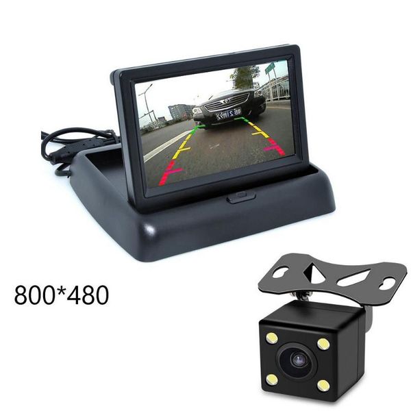 

4.3 inch hd foldable car rear view monitor reversing lcd tft display with night vision backup rearview camera for vehicle