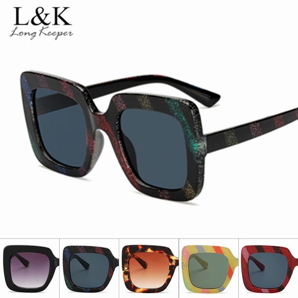

oversized sunglasses women large size sunglasses men square colorful frame vintage big retro sun glasses female male uv400, White;black