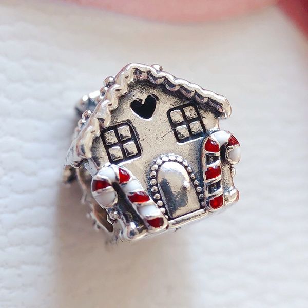

gingerbread house charm 925 sterling silver home sweet heart beads fit pandora style charms bracelets necklace diy christmas gift 798471c01, Bronze;silver