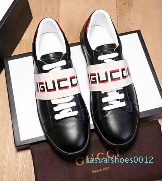 

men designer shoes flats red bottoms shoes mens genuine leather sneakers casual shoes size 39-46 12c, Black