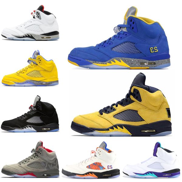 

2019 TROPHY ROOM 5s Basketball Shoes Men Laney PSG Fab 5 SP Michigan Suede Oreo Olympic Gold Grape Mens Trainers Sports Sneakers 7-13