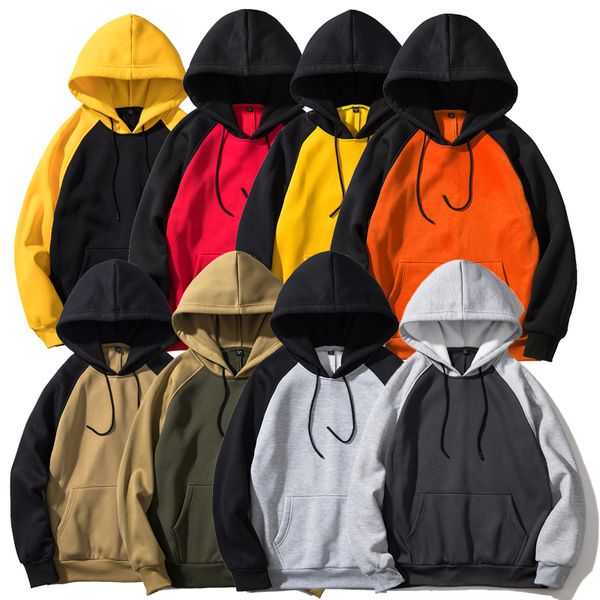 

2019new spring autumn male casual hoodies sweatshirts running jacket men's women solid color long sleeve pocket hoodies jacket, Black;red